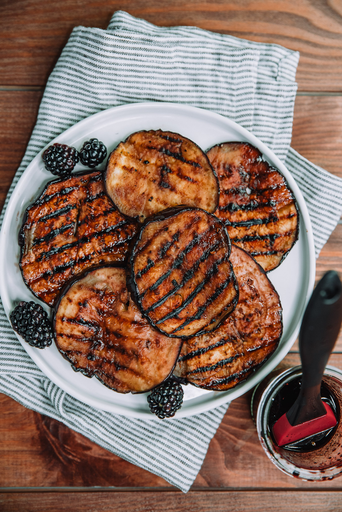 Grilled Eggplant with Blackberry Balsamic Reduction by Farmer's Market Society