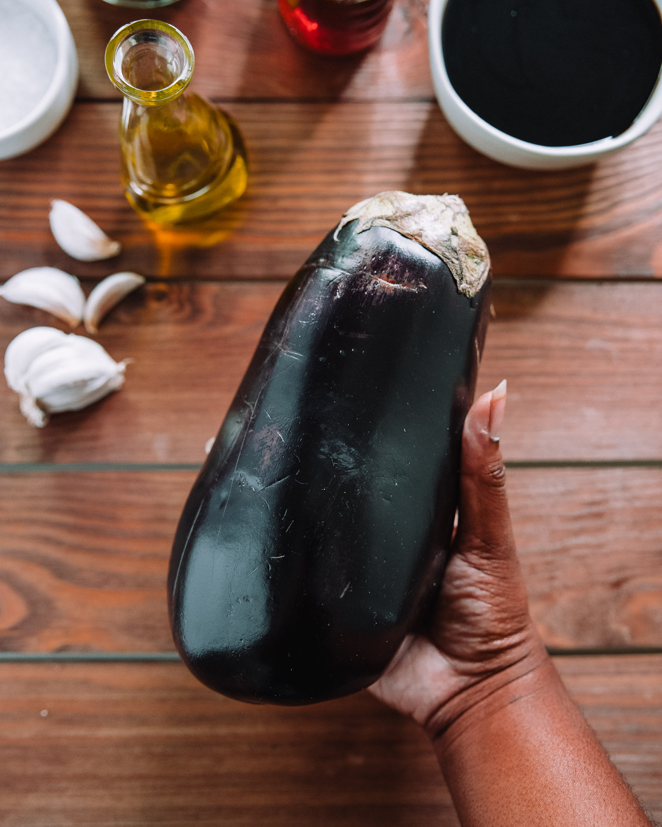 Grilled Eggplant with Blackberry Balsamic Reduction by Farmer's Market Society.