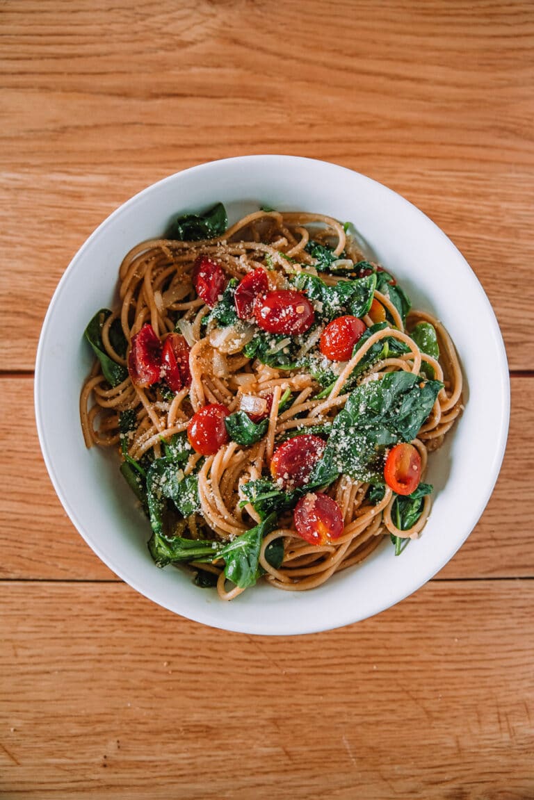 Oven Roasted Tomato and Spinach Pasta - Farmers Market Society